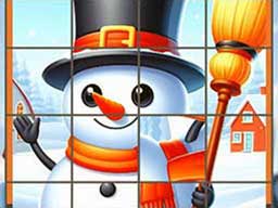 Play Happy Snowman Puzzle Online on Play26.com